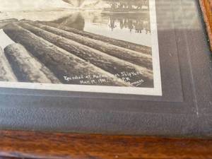 lot 213 image: James Johnson Launch at Moran Bros Shipyard in 1901 Framed Art