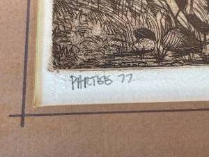 lot 222 image: Sonoma County West Framed Etching by Partee