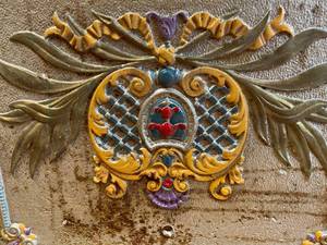 lot 223 image: Vintage Hand Painted Metal Piece