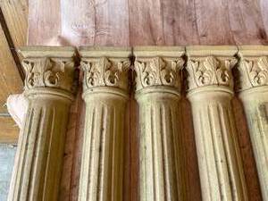 lot 229 image: Half Round Wooden Pedestal Pieces
