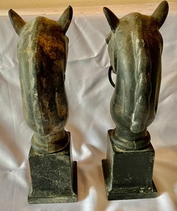 lot 116 image: Cast Iron Horse Fence Post Tops