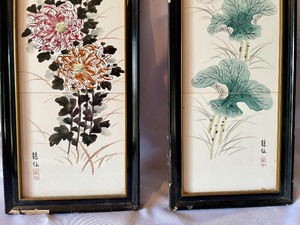 lot 131 image: Framed Asian Inspired Tile Art