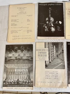 lot 173 image: Vintage University of Minnesota and Minneapolis Symphony Programs