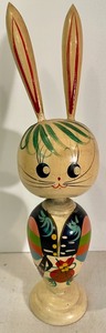 lot 181 image: Wooden Bunny Bobblehead
