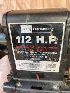 lot 246 image: Craftsman 12 HP 6 Inch Industrial Rated Bench Grinder