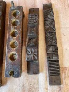 lot 252 image: Six Vintage Korean Duk Rice Presses