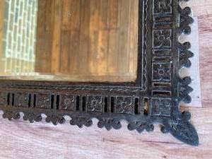 lot 265 image: Vintage Ornate Metal Wall Mount Mirror