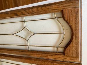 lot 281 image: 4 Wooden Windows With Brass Panel Separators