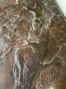 lot 293 image: Metal Fireplace Cover With Woman in Tree