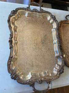 lot 397 image: Three Silver Plated Trays