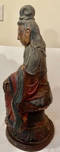lot 321 image: Vintage Chinese Wood Statue