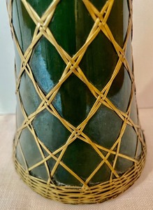 lot 381 image: Glass Vase with Wicker Accents