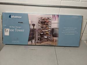 lot 176 image: Organized Whitmor 50-Pair Rolling Shoe Tower