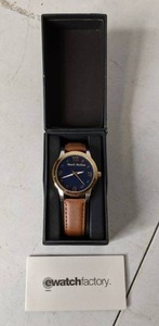 lot 155 image: Elegant Mens Personalized Brown Leather Watch