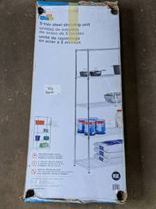 lot 187 image: Honey-Can-Do 5-Tier Adjustable Shelving Unit - Chrome