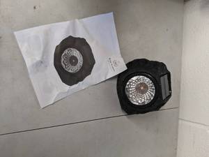 lot 23 image: Pure Garden LED Solar Rock Landscape Lights  4-Pk.