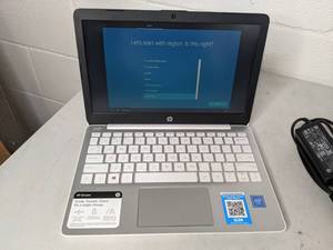 lot 72 image: HP 11.6 HD Intel Celeron 4GB Memory 32GB Hard Drive Windows 10S Laptop Computer  Diamond White