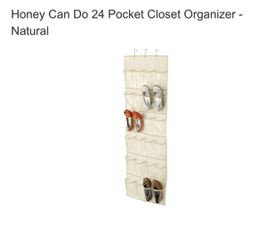 lot 14 image: Honey Can Do 24 Pocket Closet Organizer - Natural