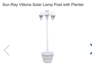 lot 157 image: Sun-Ray Vittoria Solar Lamp Post with Planter