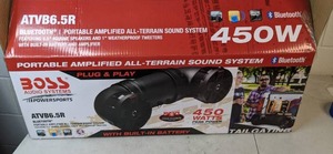 lot 529 image: Boss Power Sports Bluetooth Portable Amplified All-Terrain Sound System - ATVB6.5R
