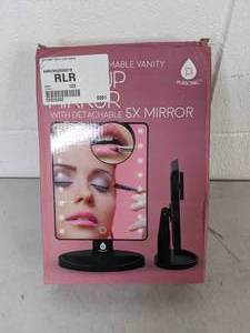 lot 41 image: Pursonic LED Touch Dimmable Vanity Makeup Mirror with Detachable 5X Mirror