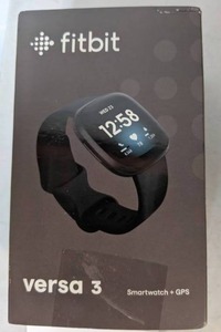 lot 522 image: Black Fitbit Versa 3 Smartwatch with Over 20 Exercise Modes