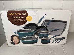 lot 394 image: Rachael Ray Kitchen in a Box 14-Pc. Nonstick Aluminum Cookware Set