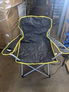 lot 45 image: Heavy Duty Folding Camp Chair - Black & Yellow