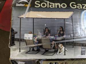 lot 446 image: Shelterlogic 10x6 Solano Gazebo Canopy Tan Cover