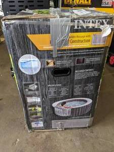 lot 445 image: Intex PureSpa Plus Greywood 6 Person Outdoor Portable Inflatable Round Hot Tub Spa