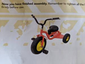 lot 476 image: Gener8 Deluxe Red Tricycle with Adjustable Pedals and Seat