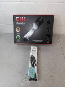 lot 493 image: CHI Volumizer 4-in-1 Blowout Brush and Beautyko Infra-Sonic Hair Regrow Comb