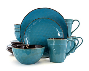 lot 510 image: Elama Sea Glass 16-Pc. Stoneware Dinnerware Set - Service for 4