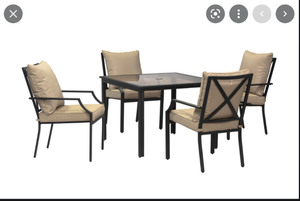 lot 497 image: Becker 5-Piece Black Frame Patio Set