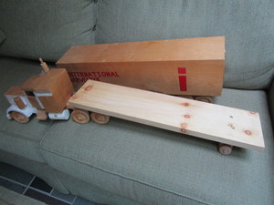Handmade Toy Semi & Trailers