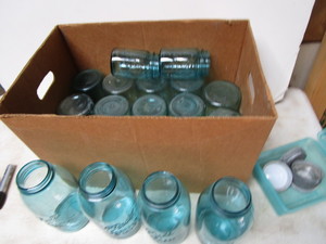 Vintage Blue Canning Jars