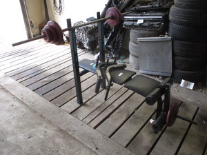 lot 81 image: DP Weight Bench and weights