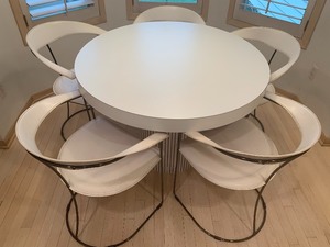 lot 1 image: Five  Arrben, Italy Canasta Cantilever Chairs and Contemporary Table