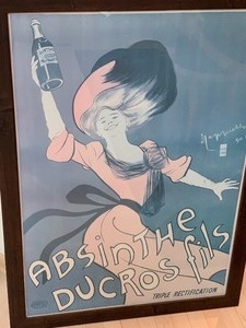 lot 17 image: Framed French Poster Absinthe Ducros Fils