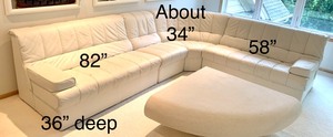 lot 40 image: Beautiful Curved Leather Sectional