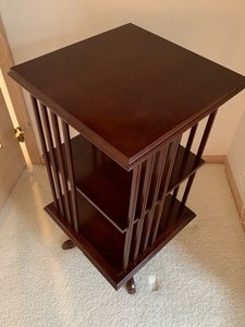 lot 60 image: Two Tired Rotating Bookshelf