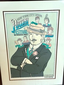 lot 73 image: Framed New York City Opera Puccini Festival Summer 1983 Poster