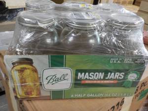 lot 267 image: 6 Half Gallon Mason Jars...