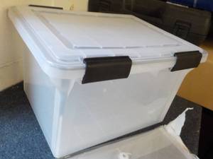 lot 166 image: Plastic Storage Tote and Folder 18 ...
