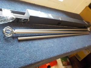 lot 186 image: Brushed Nickle Curtain Rod 126 Ad...
