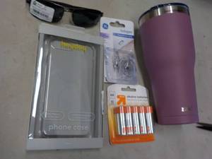 lot 247 image: Double A Batteries, phone Case, Sun...