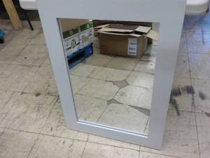 lot 297 image: Gray Framed 30 x 22 Wall Mirror...