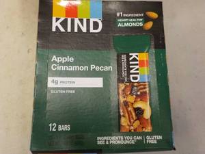 lot 332 image: Box of 12 KIND Apple Cinnamon Pecan...