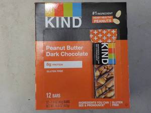 lot 335 image: Box of 12 KIND Peanut Butter Dark C...