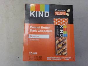 lot 337 image: Box of 12 KIND Peanut Butter Dark C...